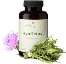 ecoDetox bottle with botanicals