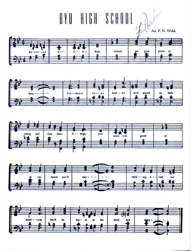 Brigham Young High School Alma Mater Song