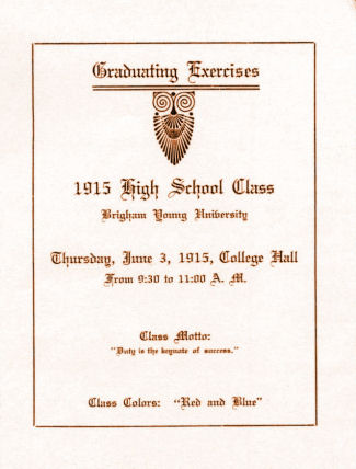 BYH Graduation Program 1915 - 1