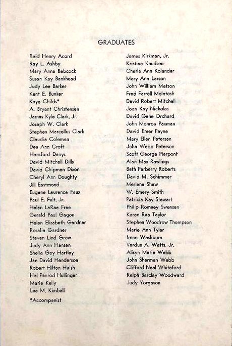 1962 BYH Graduation Program 4