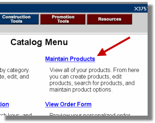 Link to Maintaining products