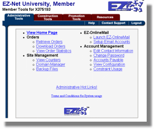 EZ-NetTools main menu