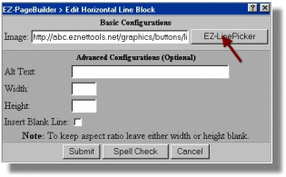 Horizontal line options
