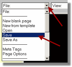Save menu options