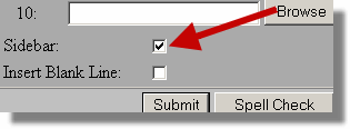 Select side bar option