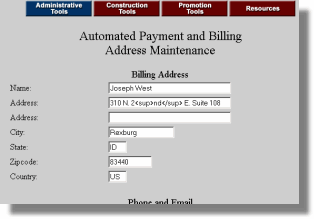 Address page
