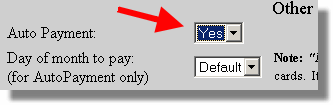 Select AutoPayment option